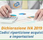 Dichiarazione IVA 2019: inserimento Codici di ripartizione acquisti e importazioni