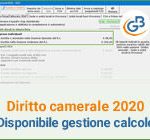 Diritto Camerale 2020: disponibile gestione per il calcolo