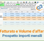 Fatturato e volume d’affari: prospetto con importi mensili