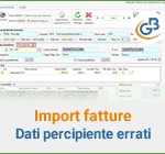 Importazione fatture elettroniche: dati percipiente errati