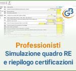 Professionisti: simulazione quadro RE e riepilogo certificazioni